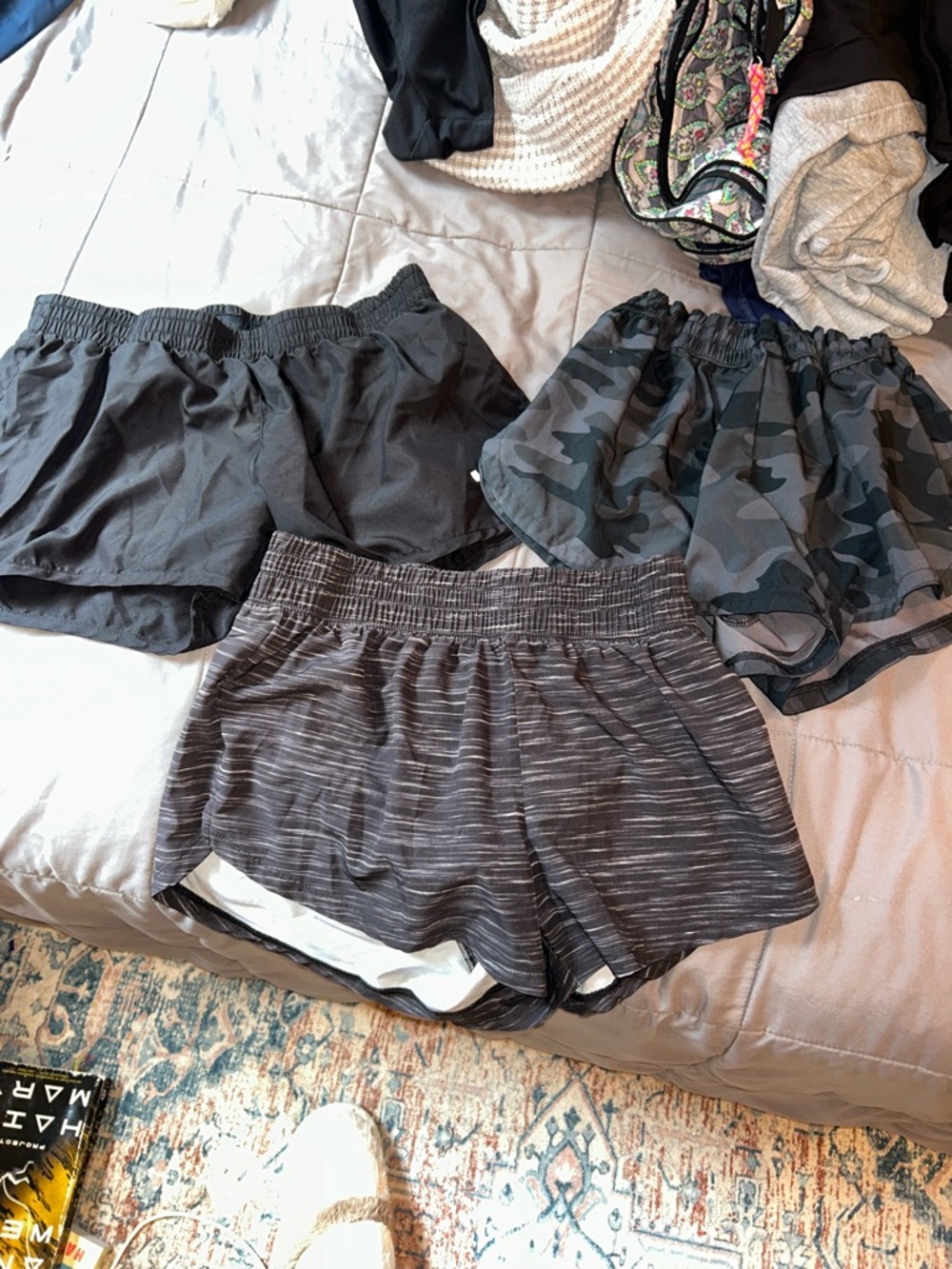 DSG Women’s Athletic Shorts Pack - Black & Dark Gray Camo